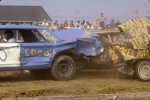 demolition derby: a motorsport event in which drivers compete by intentionally ramming their vehicles into each other...