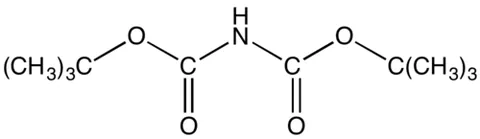 di-tert-butyl-iminodicarboxylate: a white solid compound used as an alternative to Gabriel synthesis with formula [(CH₃)₃COC(O)]₂NH