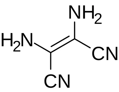 diaminomaleonitrile: an organic compound (C₄H₄N₄) used in the synthesis of several heterocyclic compounds