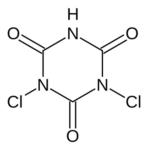 dichloroisocyanuric acid: a colorless solid used as an oxidizer