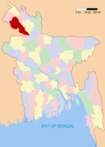 dinajpur district: one of the eight districts in the Rangpur Division of Bangladesh