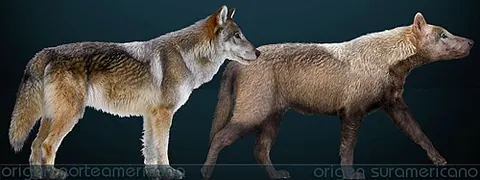 dire wolf: an extinct canine (†Aenocyon dirus) from the Pleistocene epoch, heavier and slightly larger than...