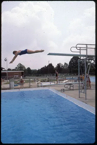 diving board: a springboard used for diving into water