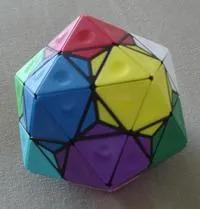 dogic: a mechanical puzzle similar to a Rubik's Cube but shaped like an icosahedron