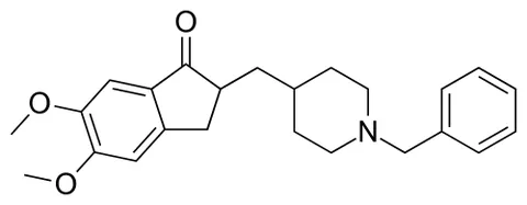 donepezil: a drug taken orally in the form of its hydrochloride C₂₄H₂₉NO₃·HCl to treat dementia associated...