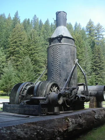 donkey engine: a steam-powered winch, once widely used in logging operations, also found in the mining and...