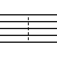 dotted bar line: a symbol in musical notation used to subdivide long measures into shorter segments for ease of...