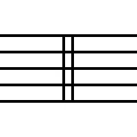 double bar line: a symbol in musical notation used to separate two sections or phrases of music