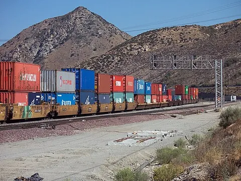 doublestack: involving intermodal containers stacked two units high