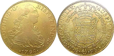 doubloon: a former Spanish gold coin, also used in its American colonies