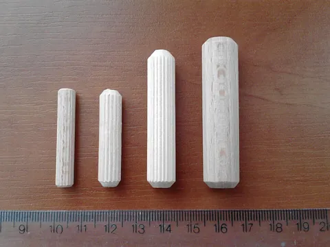 dowel: a pin, or block, of wood or metal, fitting into holes in the abutting portions of two pieces, and...
