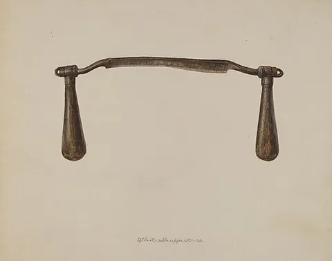 drawknife: a joiner's tool having a blade with a handle at each end, used to shave off surfaces, by drawing it...