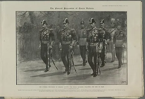 dress parade: a military parade in full dress uniform