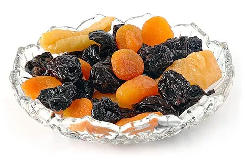 dried fruit: small fruit that has been preserved by drying