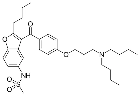 dronedarone: a benzofuran derivative intended to treat cardiac arrhythmia