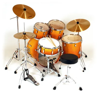 drum kit: a collection of drums and other percussion instruments designed to be played together
