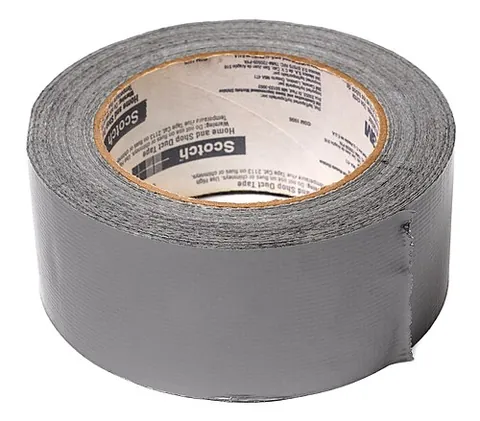 duct tape: a generally gray waterproof adhesive tape used for many purposes and easy to cut with the hands