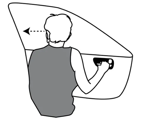 dutch reach: a technique for opening a motor vehicle door to avoid striking (“dooring”) passing cyclists or...