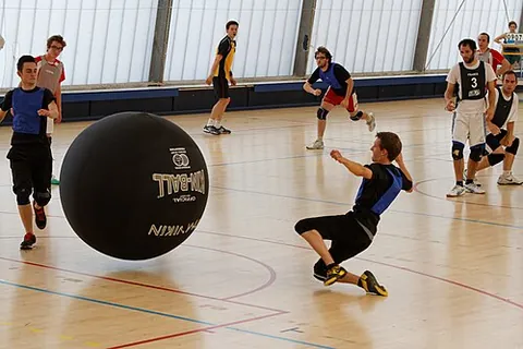 earth ball: a very large inflatable ball used in some sports