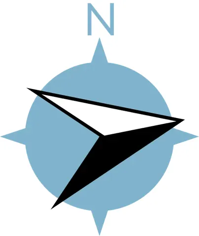 east by north: the compass point halfway between east and east-northeast, specifically 78.75°