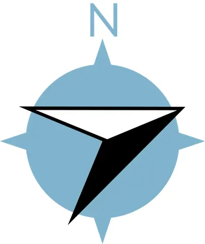 east-northeast: the compass point halfway between northeast and east; specifically at a bearing of 67.5°