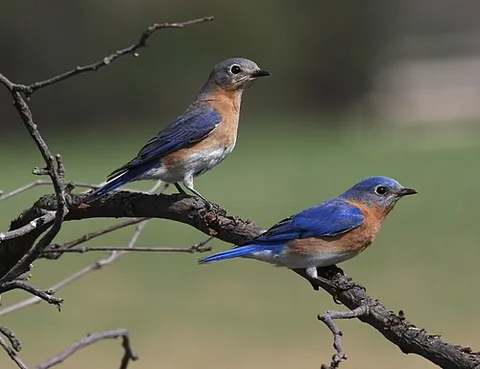 eastern bluebird: any member of the species Sialia sialis of small migratory thrushes found in North American open...