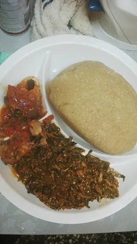 eba: a stiff dough made by soaking garri in hot water and kneading it with a baton