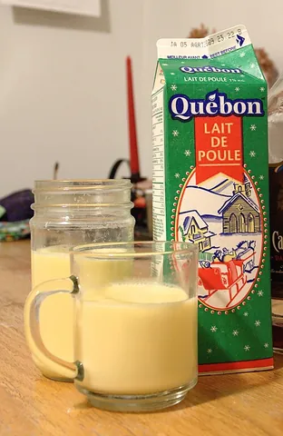 eggnog: a beverage based on milk, eggs, sugar, and nutmeg; often made alcoholic with rum, brandy, or...