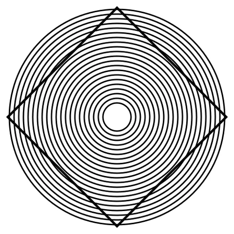 ehrenstein illusion: an optical illusion in which the sides of a square placed inside a pattern of concentric circles...
