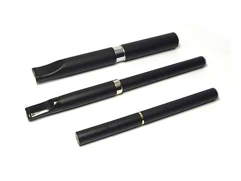 electronic cigarette: a battery-powered device used to vaporize substances, primarily nicotine, for recreative inhalation