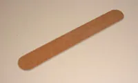 emery board: an abrasive strip made by gluing grains of emery onto a rigid material, often used as a nail file