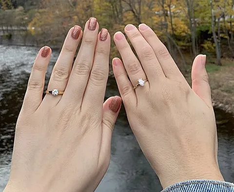 engagement ring: a ring given to one's fiancé(e) or intended spouse, symbolizing a formal pledge of matrimony and...