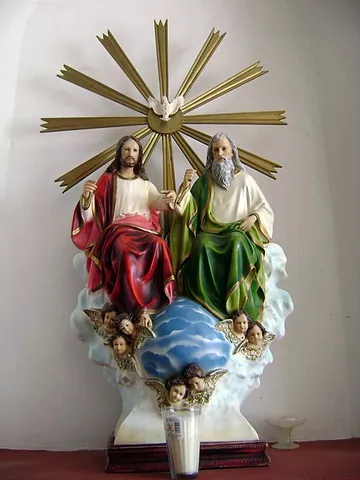 enhypostasia: a figurine of the Holy Trinity in the church of San Pablo Tepetzingo in , Puebla, Mexico
