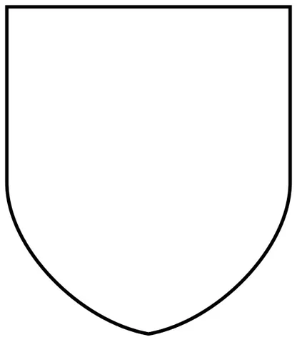 escutcheon: the shield on which a coat of arms is displayed, or, by extension, the coat of arms itself