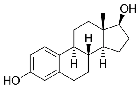 estradiol: a natural estrogenic hormone that is a phenolic alcohol estra-1,3,5-triene-3,17-diol (C₁₈H₂₄O₂)...