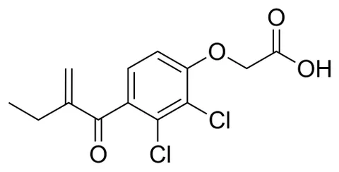 etacrynic acid: a powerful diuretic drug used in the treatment of fluid retention, especially that associated with...