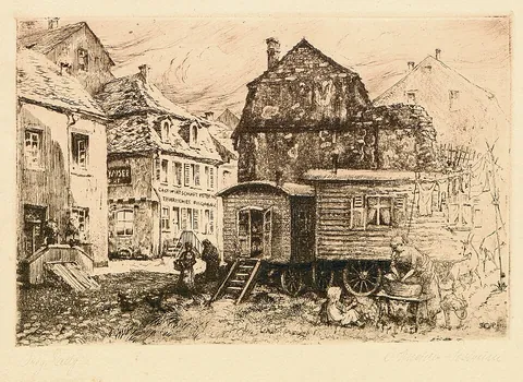 etching: the art of producing an image from a metal plate into which an image or text has been etched with...