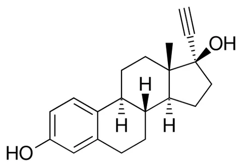 ethinylestradiol: a derivative of 17β-estradiol, the major endogenous estrogen in humans, used in oral contraceptives