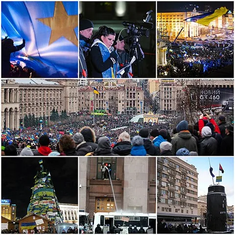 euromaidan: a series of antigovernment protests in Ukraine that started in November 2013