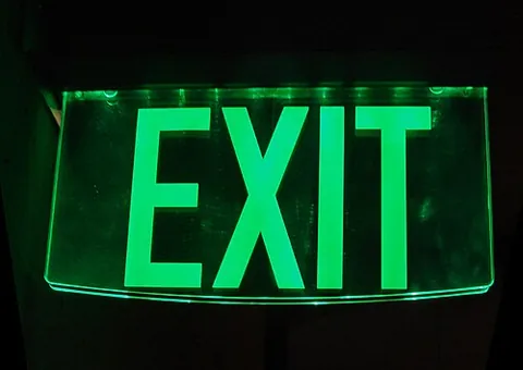 exit: an act of going out or going away, or leaving; a departure