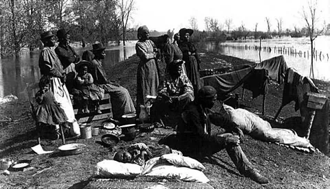 exoduster: an African-American who migrated from a state along the Mississippi River in the Southern United...