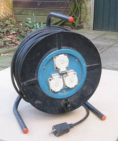 extension reel: an extension lead that rolls up, usually into the socket end, which in some cases has more than one...