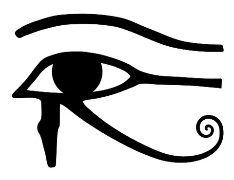 eye of horus: an ancient Egyptian symbol of protection, royal power, and good health, used for amulets etc