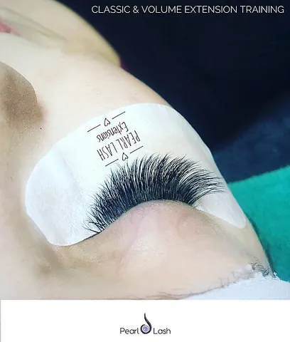 eyelash extensions: individual lashes that are applied to the natural lash using a semipermanent glue