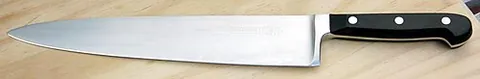 chef's knife: a type of general purpose kitchen knife used for food preparation, typically measuring eight inches...