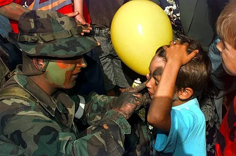 facepaint: paint used to decorate people's faces