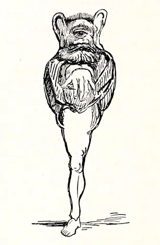fachan: a giant in Irish and Scottish folklore, which has one central leg, one hand protruding from its...