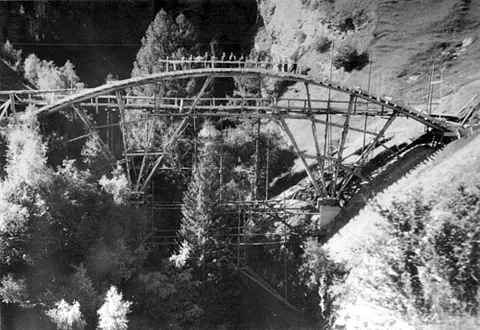 falsework: a temporary framework used in the building of bridges and arched structures in order to hold items...