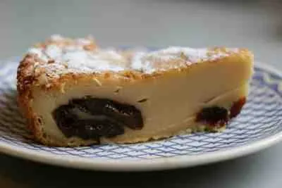 far breton: a traditional cake or dessert from the Brittany region in France, with a base similar in...