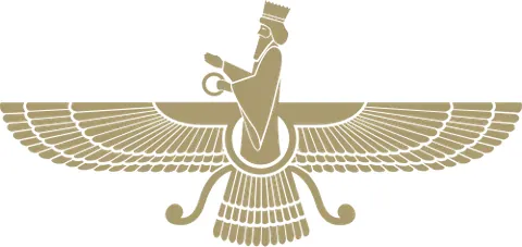 faravahar: a symbol of the religion Zoroastrianism, also used to represent the Iranian nation